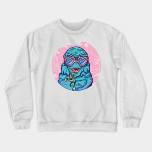 pink lagoon monster Crewneck Sweatshirt